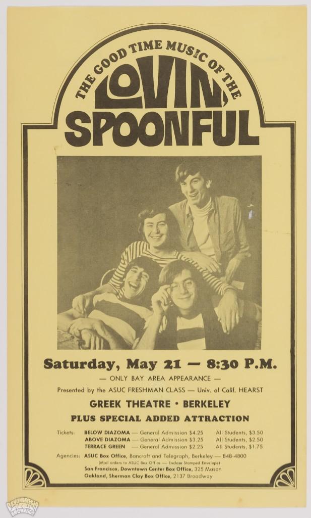 1966 Lovin' Spoonful Greek Theatre Handbill (1 of 2)