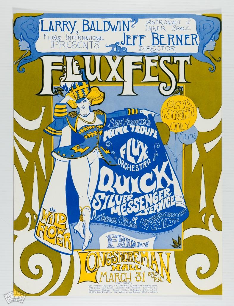 1967 FLUX FEST Quicksilver San Fran Mime Troupe Poster (1 of 2)