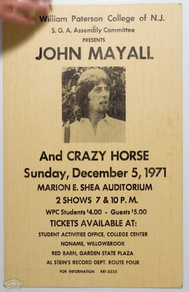 1971 John Mayall and Crazy Horse Cardboard Poster (1 of 2)