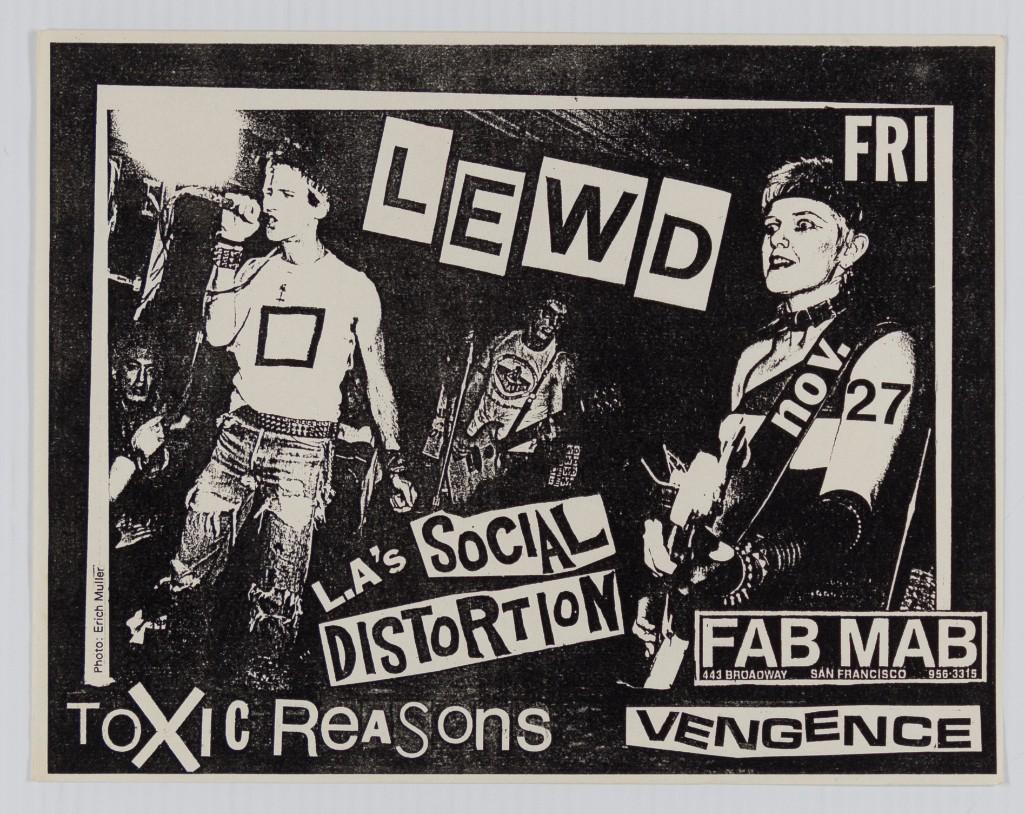 1981 Lewd Social Distortion Fab Mab Flyer (1 of 2)