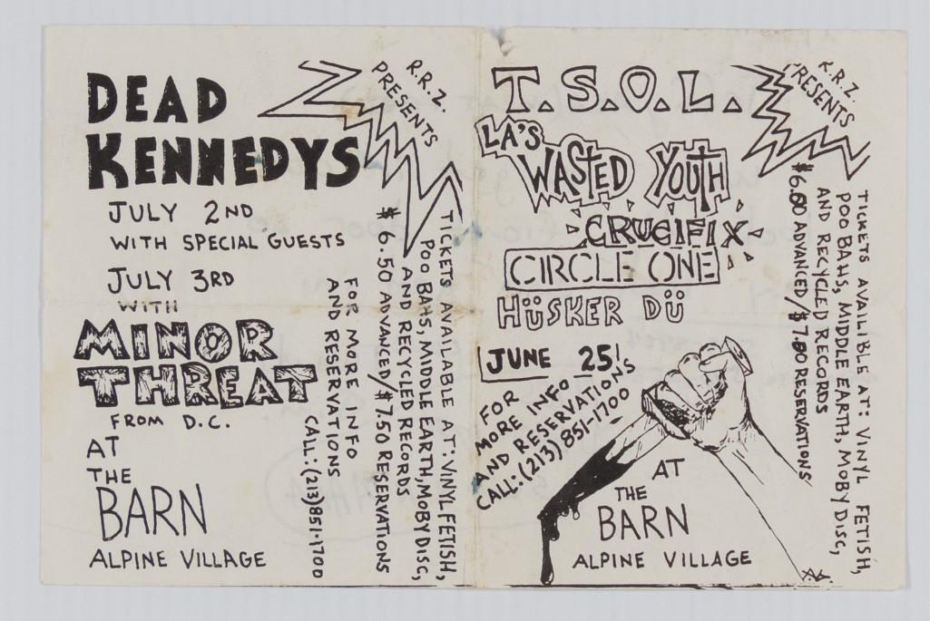 1982 Dead Kennedys Minor Threat The Barn Flyer