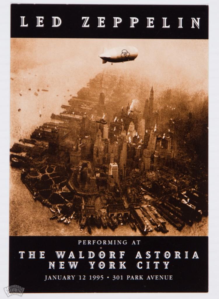 1995 Led Zeppelin Waldorf Astoria Original Postcard (1 of 1)
