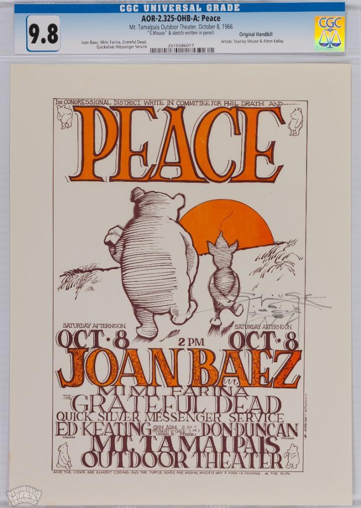 1966 AOR-2.325 Grateful Dead Baez Handbill Signed 9.8 (1 of 1)