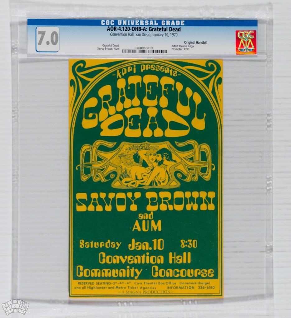 1970 AOR-4.120 Grateful Dead San Diego Hall Handbill 7 (1 of 2)