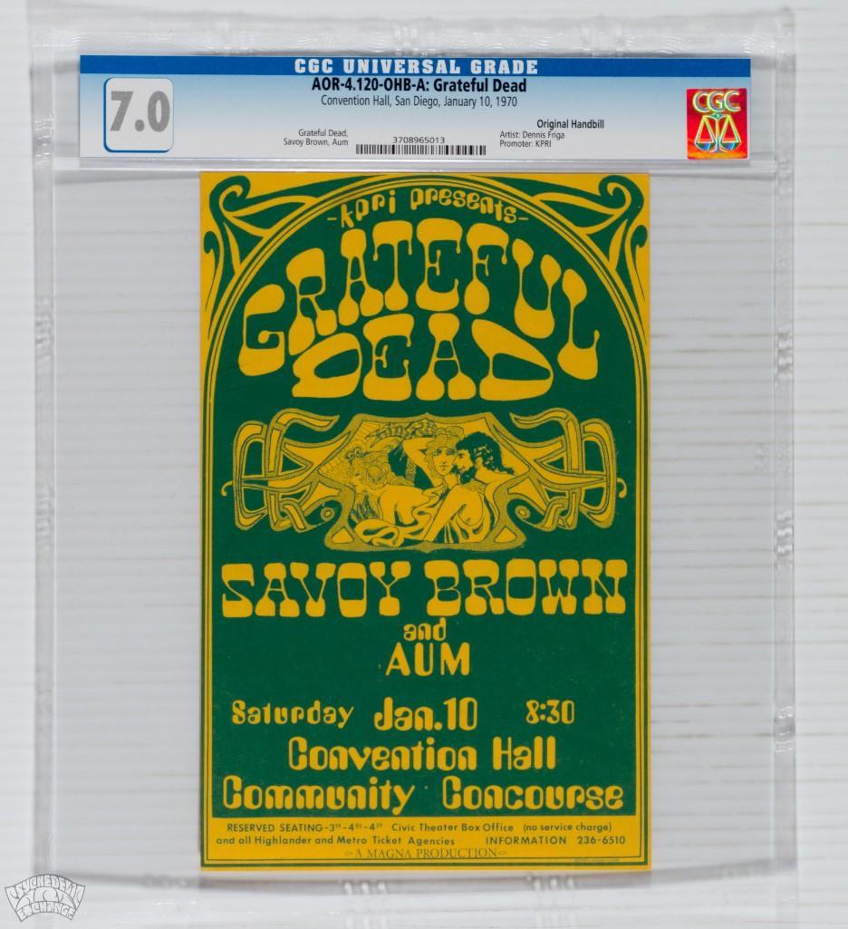 1970 AOR-4.120 Grateful Dead San Diego Hall Handbill 7