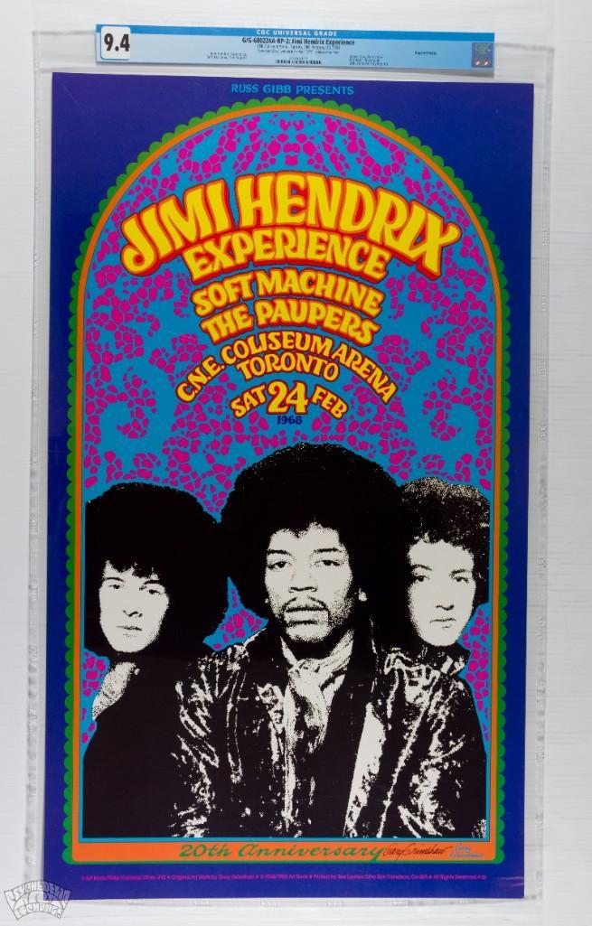 1988 PCL-12 Jimi Hendrix CNE Signed RP2 Poster 9.4 (1 of 2)