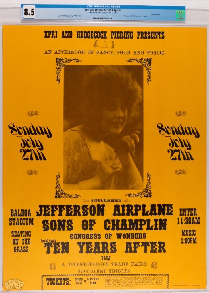 1969 AOR-3.99 Jefferson Airplane San Diego Poster 8.5 (1 of 1)