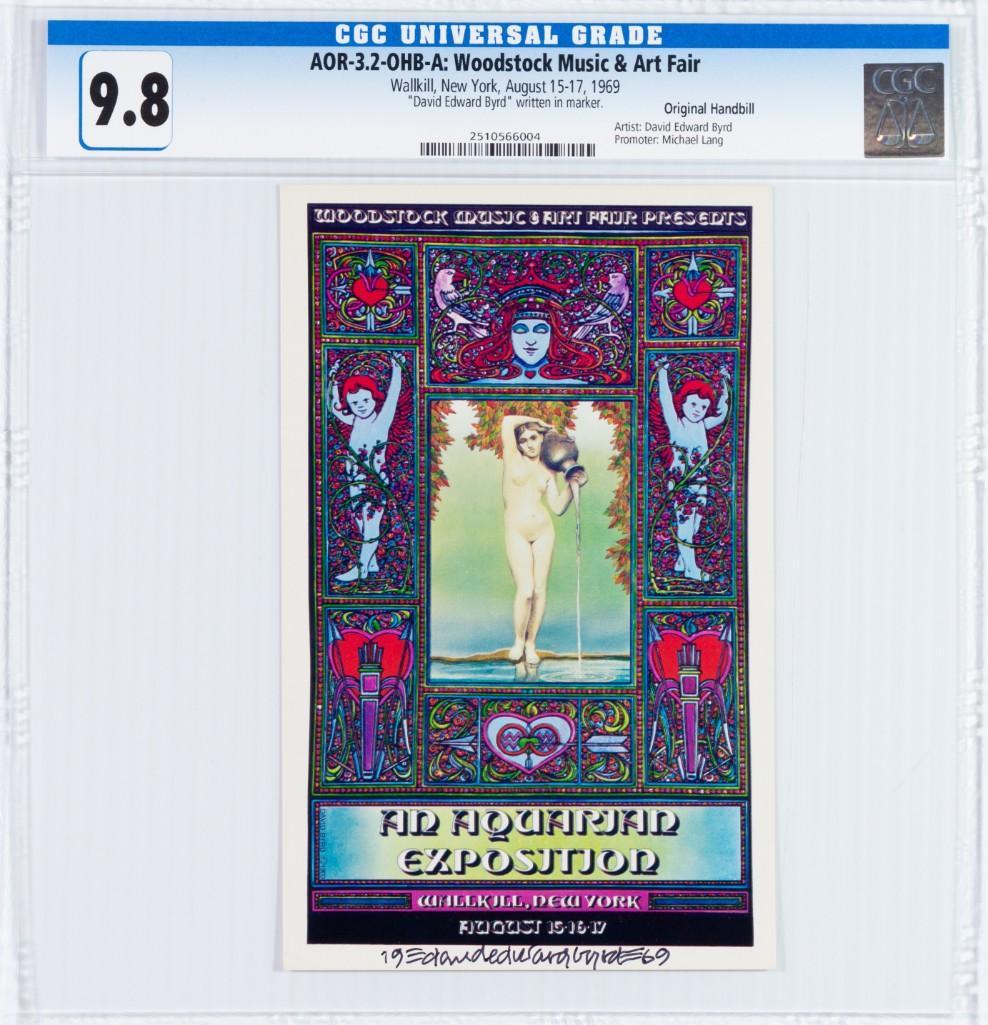 1969 AOR-3.2 Woodstock Wallkill Signed Handbill 9.8 (1 of 1)