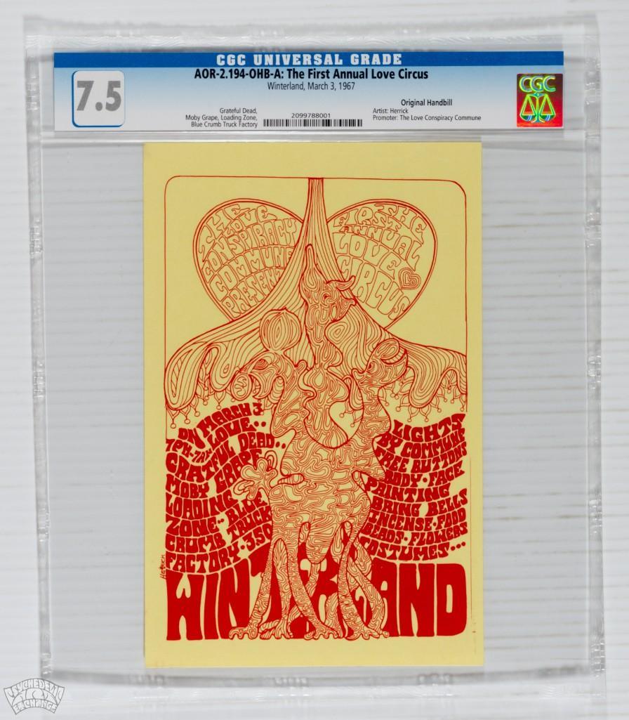 1967 AOR-2.194 Grateful Dead Winterland Handbill 7.5 (1 of 2)