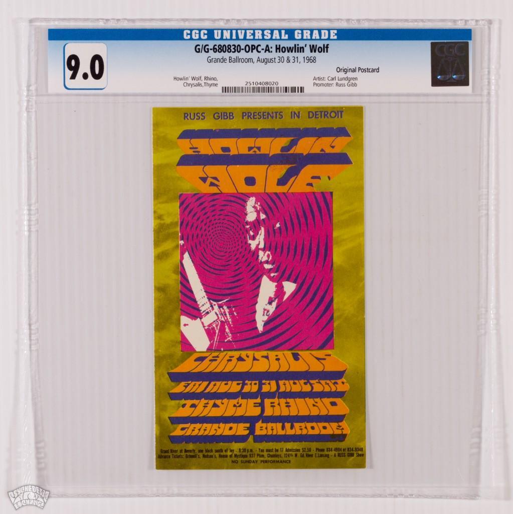 1968 G/G-680830 Howlin' Wolf Grande Ballroom Postcard 9 (1 of 2)