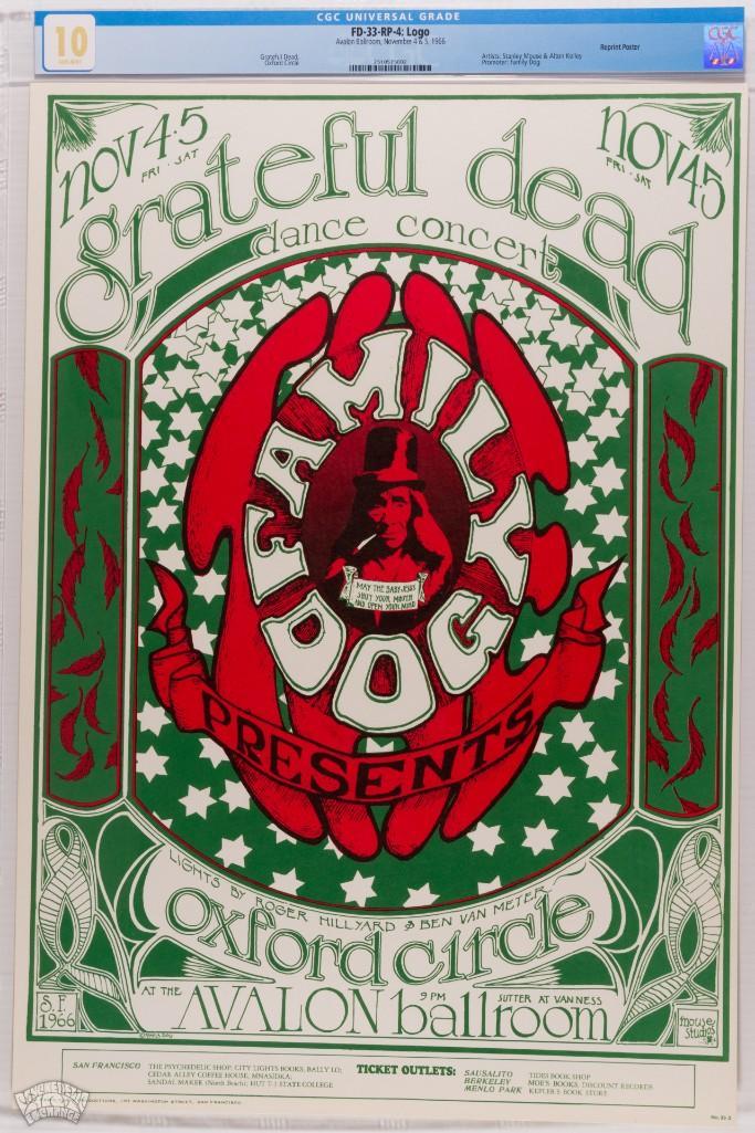 1966 FD-33 Grateful Dead Avalon RP4 Poster 10 (1 of 1)