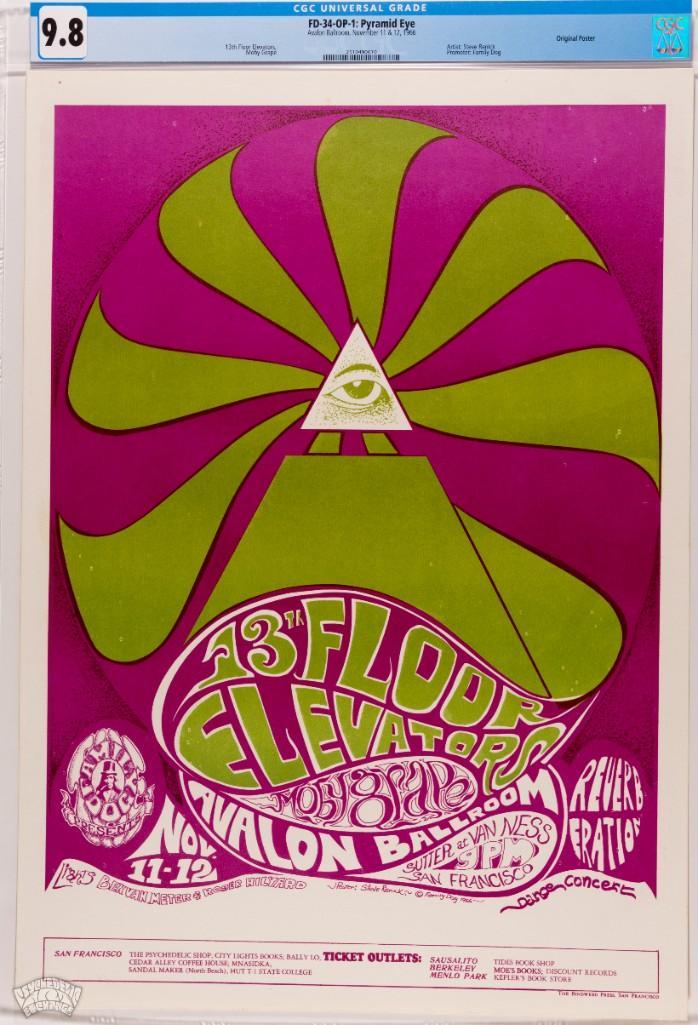 1966 FD-34 13Th Floor Elevators Avalon Poster 9.8 (1 of 1)