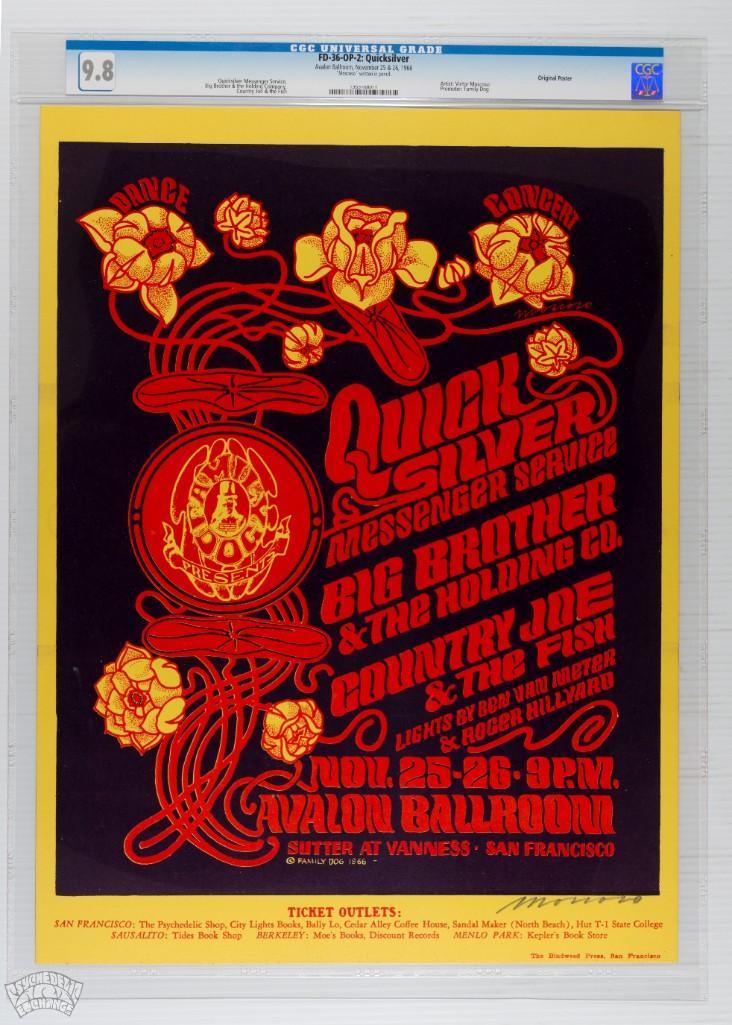 1966 FD-36 Big Brother Avalon Signed Poster 9.8 (1 of 2)