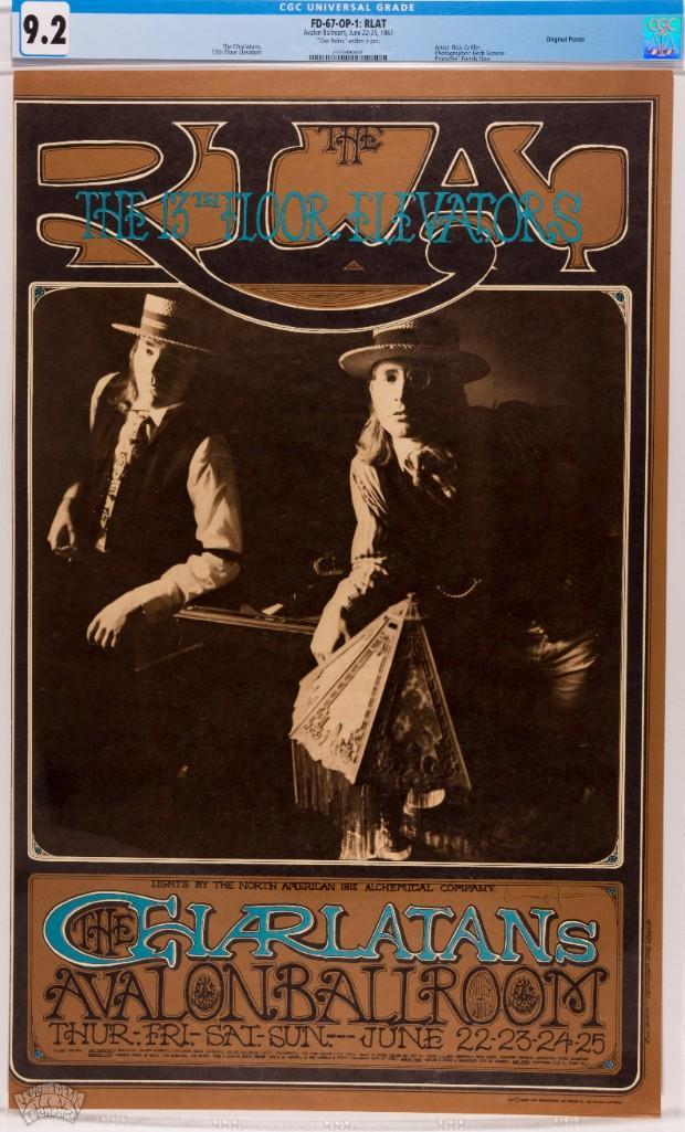 1967 FD-67 Charlatans Avalon Signed Poster 9.2 (1 of 2)