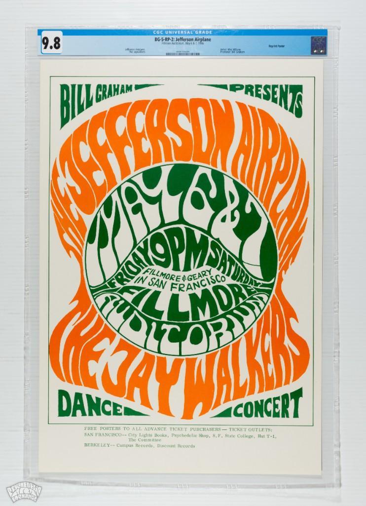 1966 BG-5 Jefferson Airplane Fillmore RP2 Poster 9.8 (1 of 1)