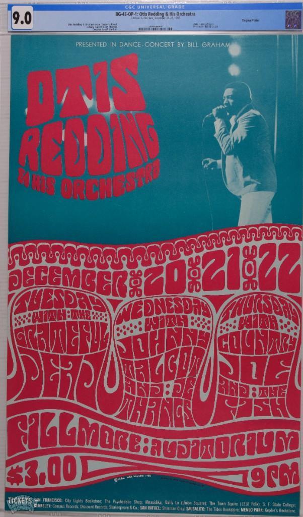 1966 BG-43 Grateful Dead Otis Redding Fillmore Poster 9 (1 of 1)
