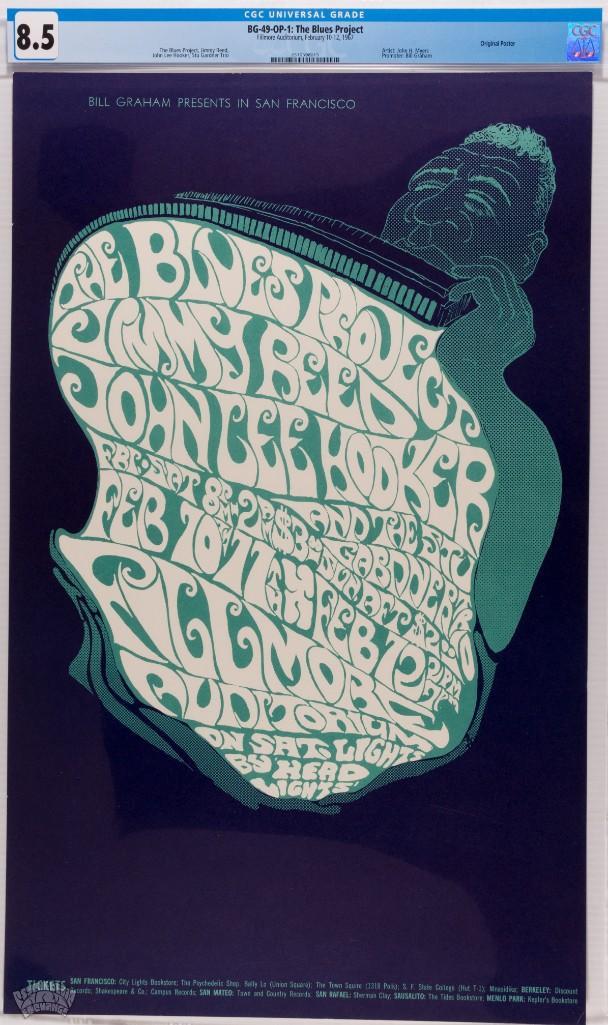 1967 BG-49 John Lee Hooker Fillmore Poster 8.5 (1 of 1)