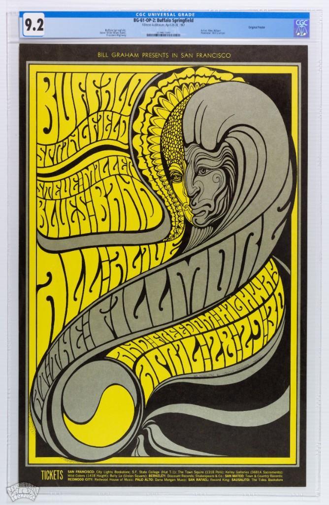 1967 BG-61 Buffalo Springfield Fillmore Poster 9.2 (1 of 1)