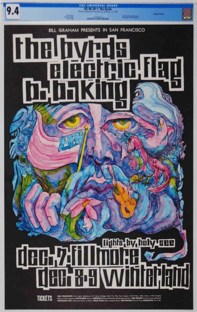 1967 BG-96 Byrds B.B. King Winterland Poster 9.4 (1 of 1)