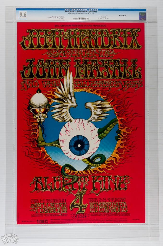 1968 BG-105 Jimi Hendrix Winterland RP2 Poster 9.6 (1 of 2)