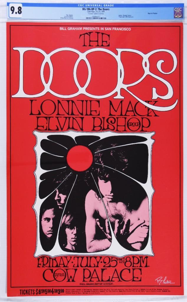 1969 BG-186 The Doors Cow Palace Signed RP2 Poster 9.8 (1 of 1)