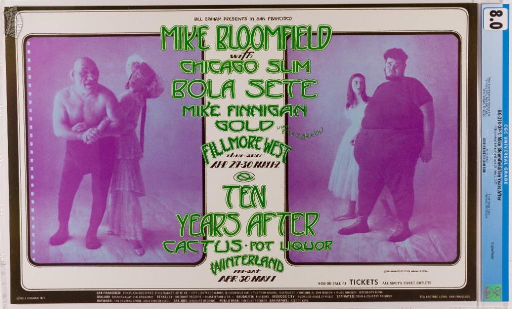 1971 BG-278 Mike Bloomfield Fillmore West Poster 8 (1 of 1)