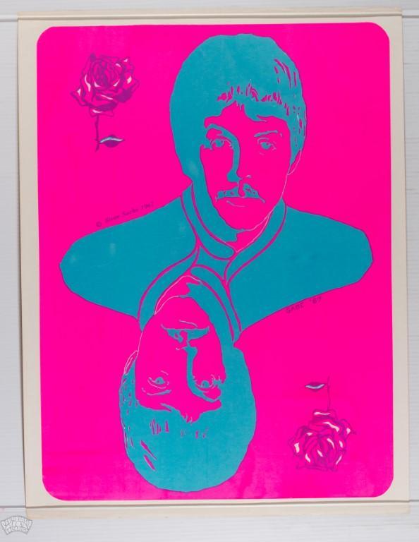1967 Paul Mccartney Black Light Headshop Poster (1 of 2)