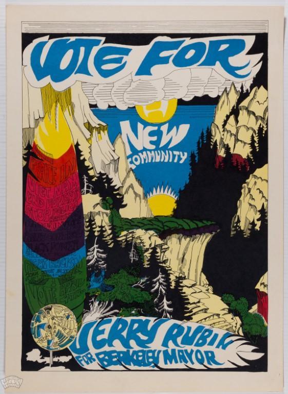 Vote Jerry Rubin Yippies Headshop Poster