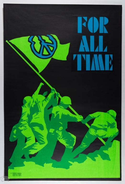 1968 Peace For All Time Blacklight Political Poster (1 of 2)