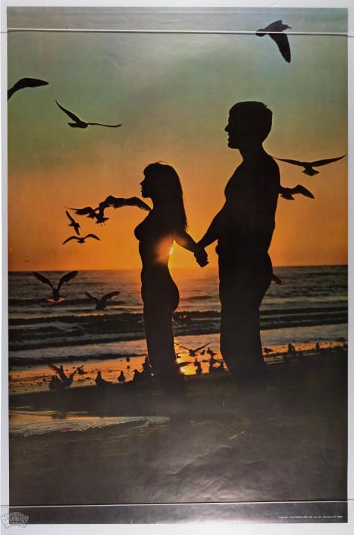 1968 Beach Sunset Hippie Headshop Poster (1 of 2)