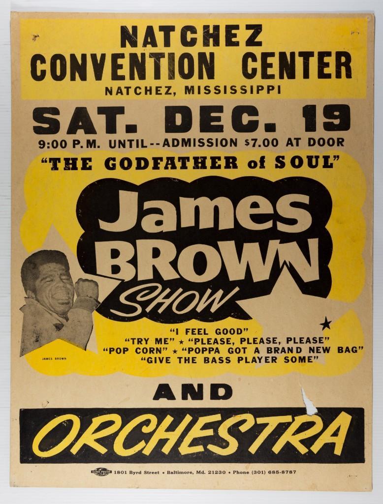 1981 James Brown Natchez Globe Cardboard Poster