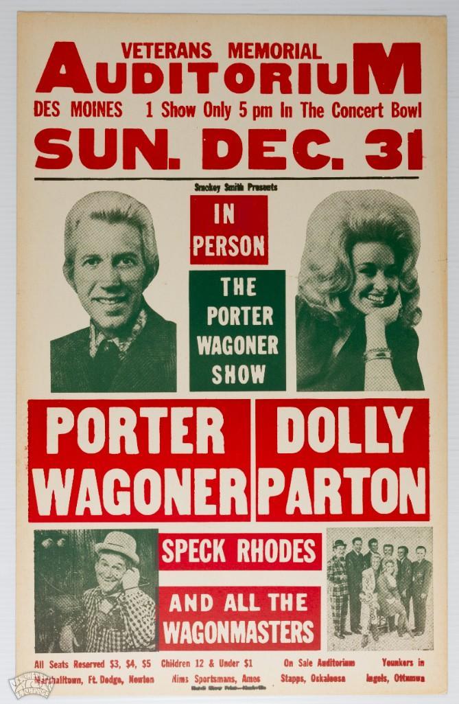 1967 Dolly Parton Veterans Memorial Cardboard Poster