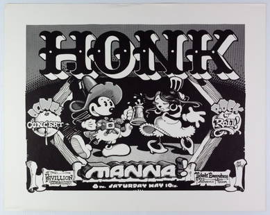 1975 Honk Orange County Rick Griffin Poster: Original poster with a historic seventies design by the legendary artist Rick Griffin. 100% original with no restoration!  --CRITICAL DETAILS-- --TITLE: Honk Rick Griffin --GRADE: