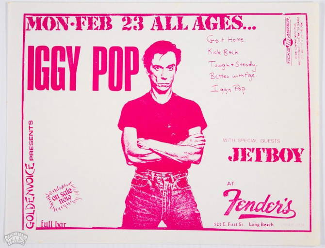1987 Iggy Pop Fender's Long Beach Flyer (0181) on Feb 27, 2022