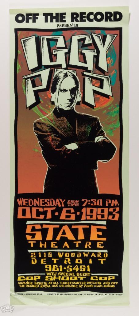 1993 Iggy Pop State Theatre Detroit Poster