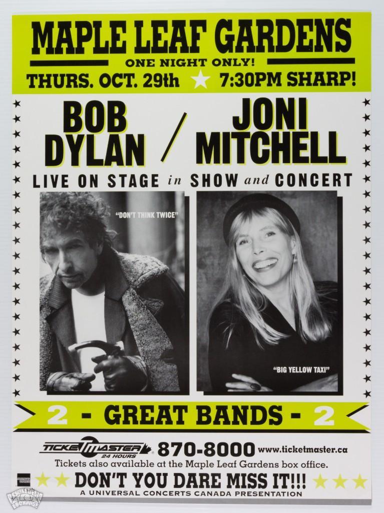 1998 Bob Dylan Joni Mitchell Maple Leaf Gardens Poster (1 of 2)
