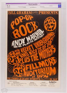 1966 BG-8 Andy Warhol Fillmore Signed Poster 9 Restored