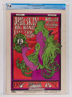 1966 FD-29 Big Brother Mouse Kelley Signed Poster 7: This poster is signed by both the artists, Stanley Mouse and Alton Kelley! The Woman with The Green Hair is one of THE seminal posters of the era. This Mouse/Kelley piece utilizes the classic Art