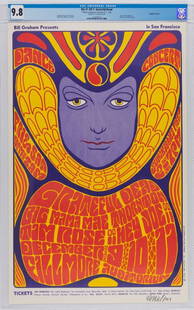 1966 BG-41 Grateful Dead Fillmore Signed Poster 9.8: This poster is signed by the artist, the late Wes Wilson! High-grade Original First Printing Grateful Dead posters in great condition like this one are among the most sought after in the world.