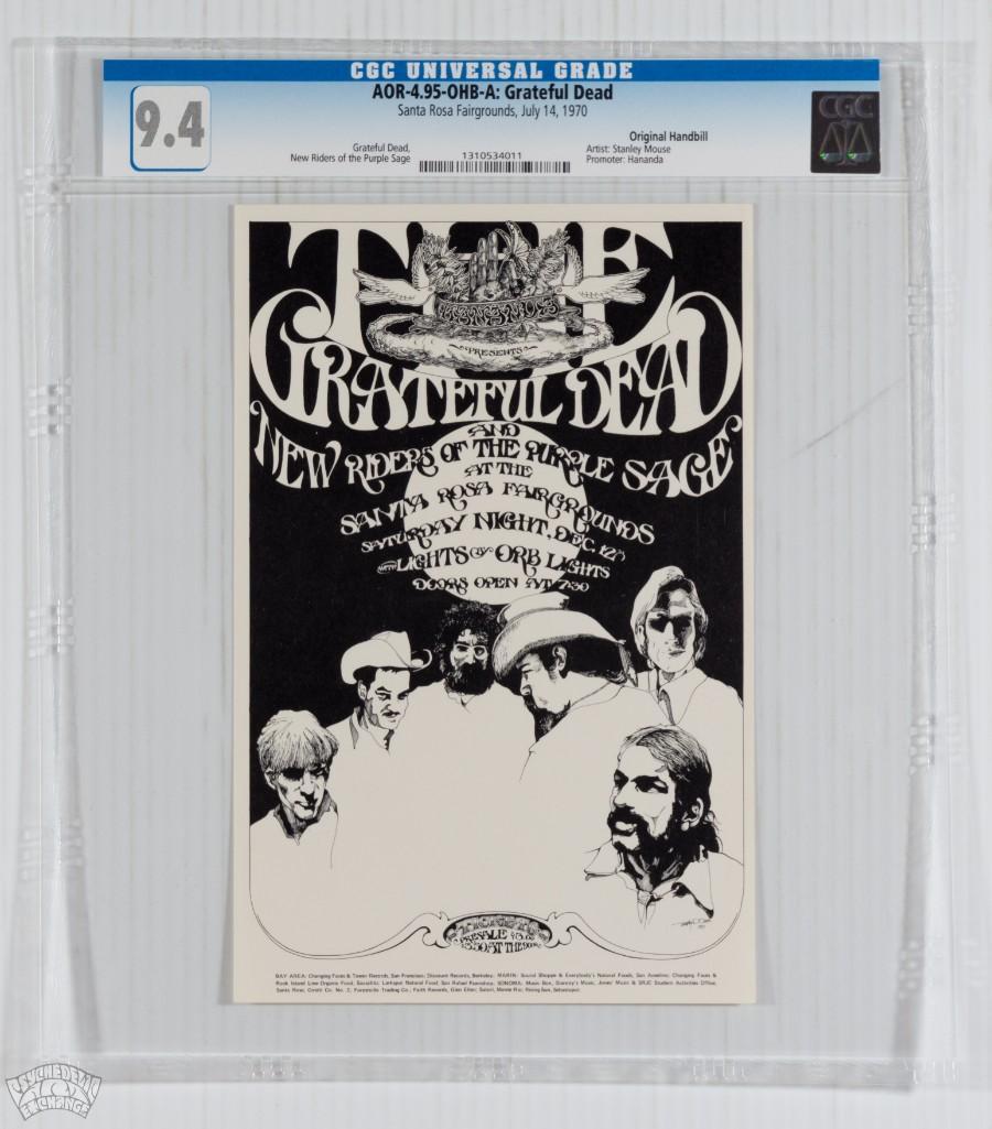1970 AOR-4.95 Grateful Dead Santa Rosa Handbill 9.4 (1 of 2)