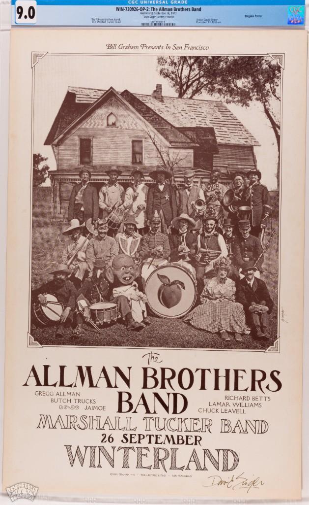1973 WIN-73 Allman Brothers Winterland Signed Poster 9 (1 of 1)