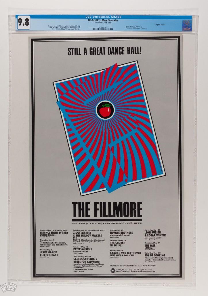 1988 NF-12 Jerry Garcia Calendar Fillmore Poster 9.8 (1 of 2)