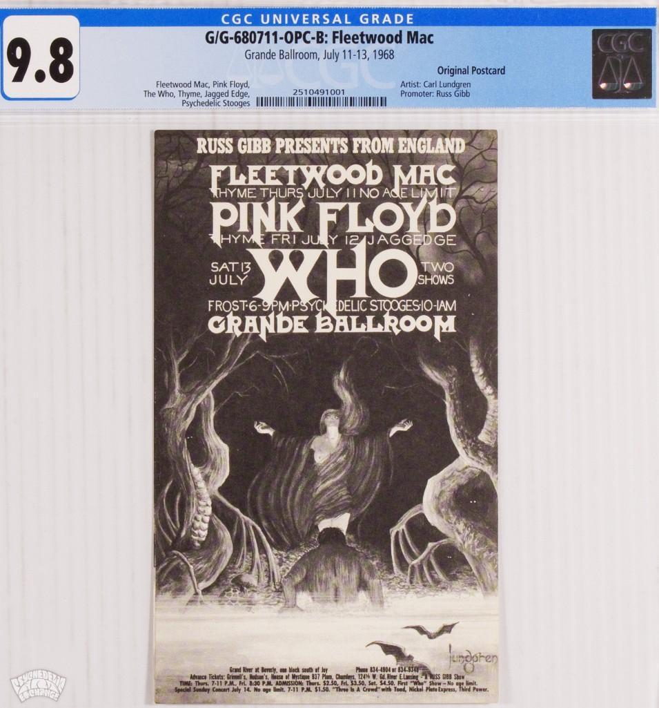 1968 G/G-680711 Pink Floyd The Who Grande Postcard 9.8 (1 of 1)