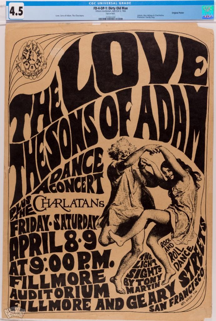 1966 FD-4 Love The Charlatans Fillmore Poster 4.5 (1 of 2)