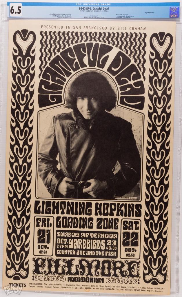 1966 BG-32 Grateful Dead Fillmore RP3 Poster 6.5 (1 of 2)