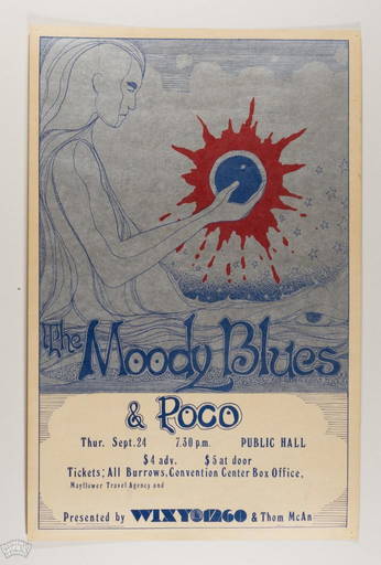 1970 Moody Blues Poco Cleveland Poster
