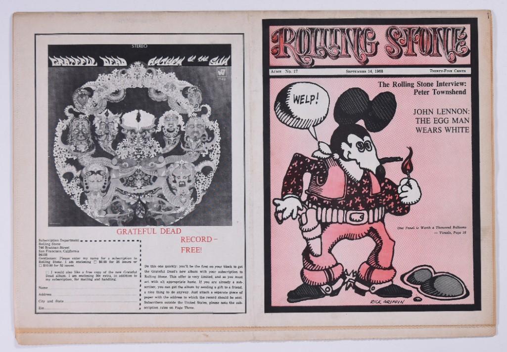 1968 Rick Griffin Rolling Stone Magazine Issue 17 (1 of 3)