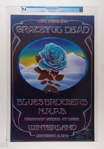 1978 AOR 4.38 Grateful Dead Blue Rose Signed Poster 9.6