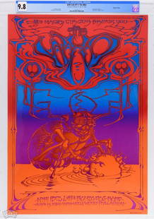 1969 AOR-3.65 The Who Hollywood Palladium Poster 9.8: Here is one of the most popular 1960's posters of them all! This poster was created by Rick Griffin's poster publishing company, named California Graphics Exchange. The design was originally on a