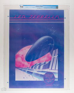 1977 AOR-4.50 Led Zeppelin Oakland Proof Poster 9.2: Here we have a truly unique example of one of the most popular Led Zeppelin issues EVER created! This large progressive proof was made during the original printing process of the OP-1 Pre-Concert